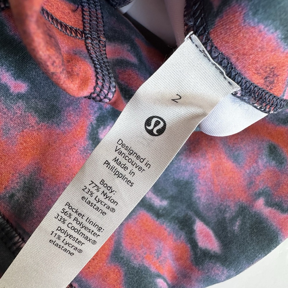 Lululemon Wunder Train High-Rise Short 6" Chroma Clash Multi Pink Women's Size 2 - Picture 7 of 10